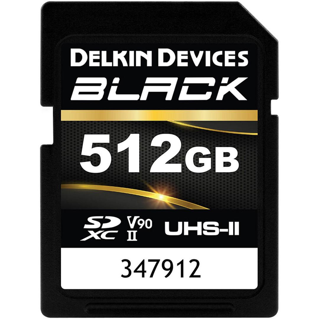 Delkin BLACK 512GB (300MB/s) UHS-II V90 SDXC Memory Card