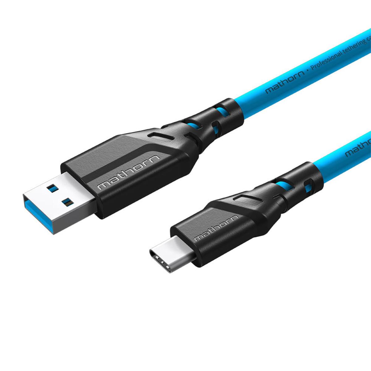 Mathorn MTC-200 USB A-C 2m Tethering Cable - ArcticBlue