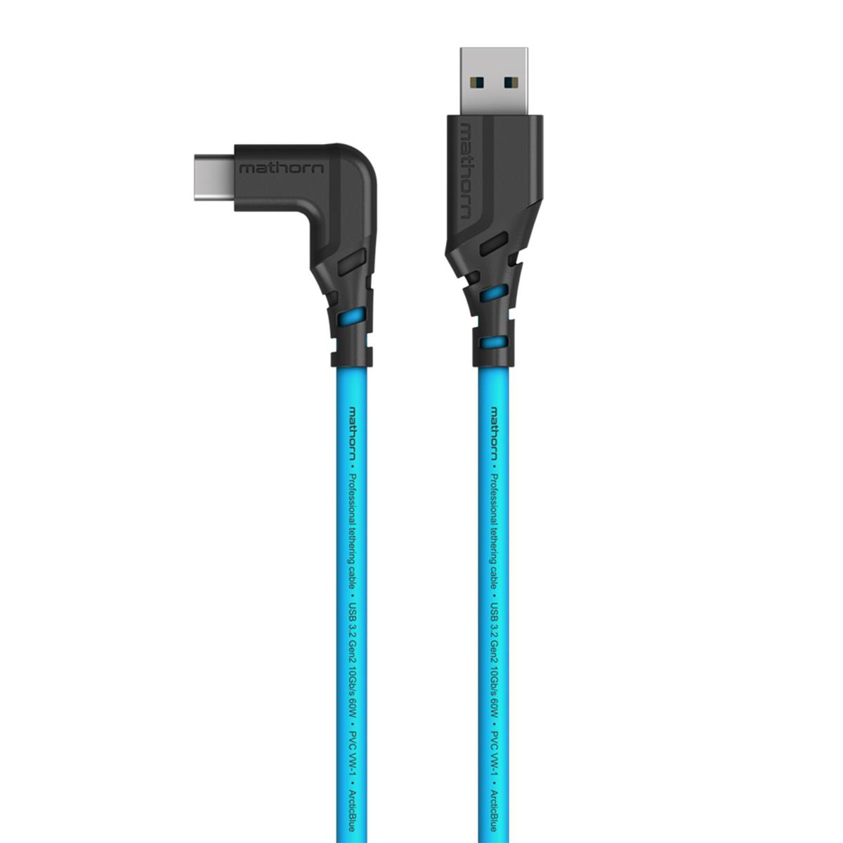 Mathorn MTC-201 USB A-C90 2m Tethering Cable - ArcticBlue