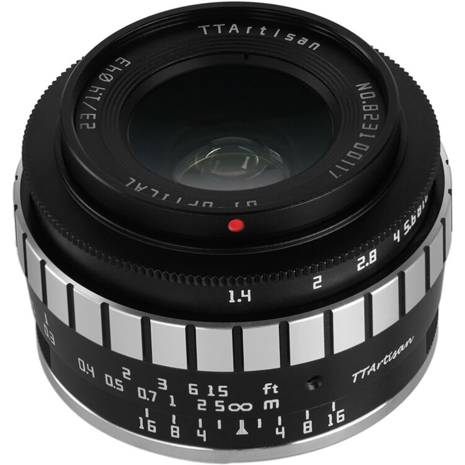 TTArtisan 23mm f1.4 Lens for Fujifilm X - Black & Silver
