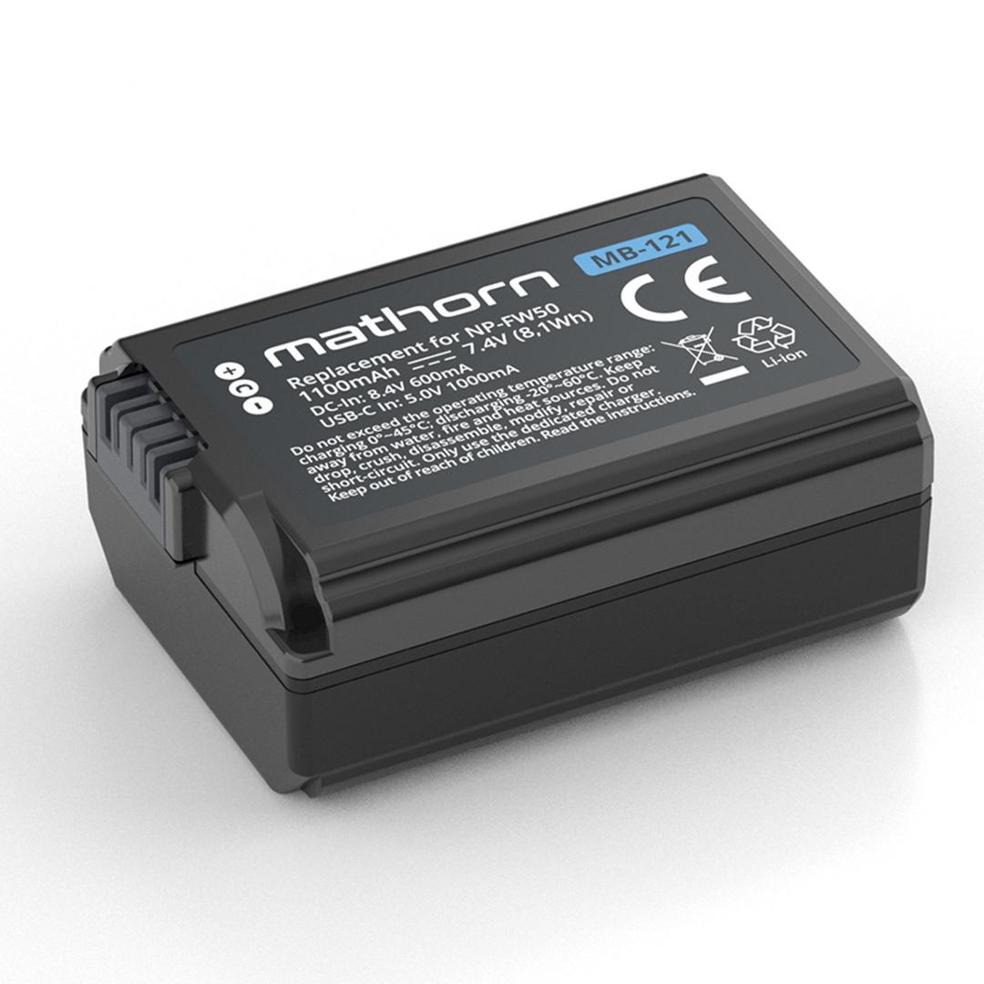 Mathorn MB-121 USB-C Rechargeable Camera Battery (Sony NP-FW50)