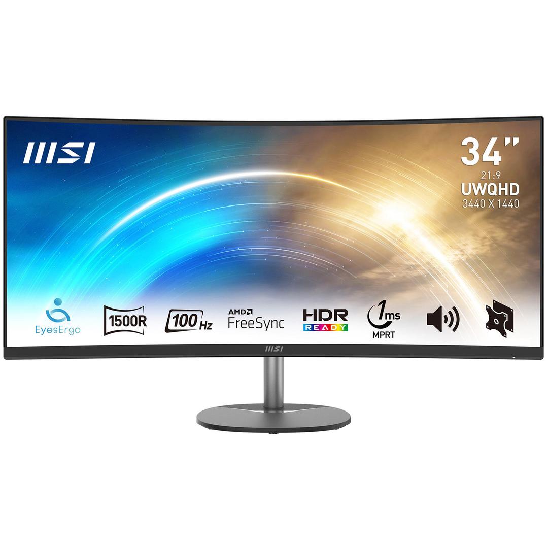 MSI PRO MP341CQ 34 Inch Curved Monitor -  Black