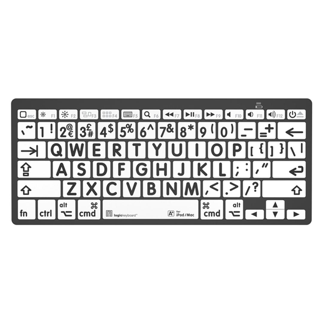 Logickeyboard XLPrint Bluetooth Black on White Keyboard