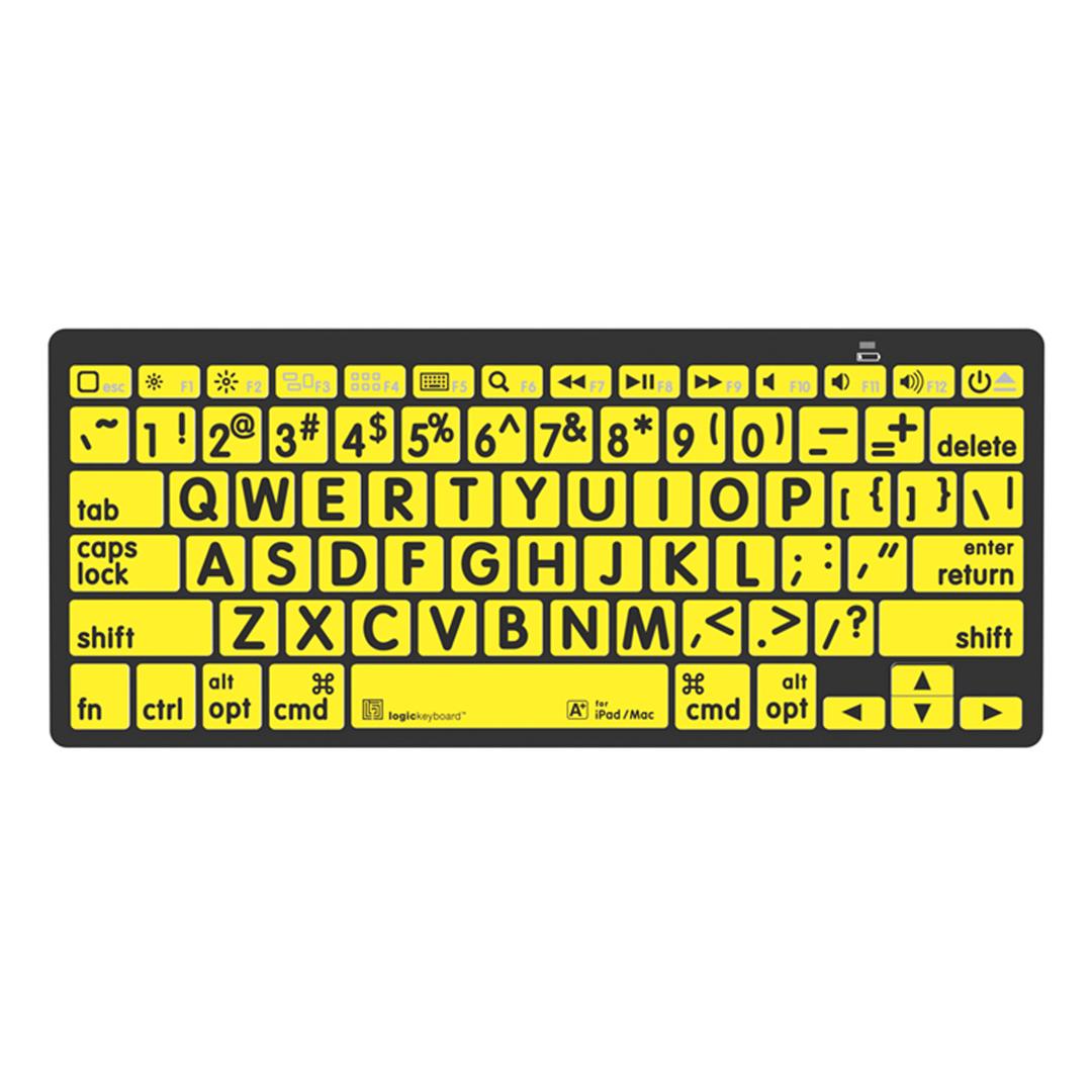 Logickeyboard XLPrint Bluetooth Black on Yellow Keyboard