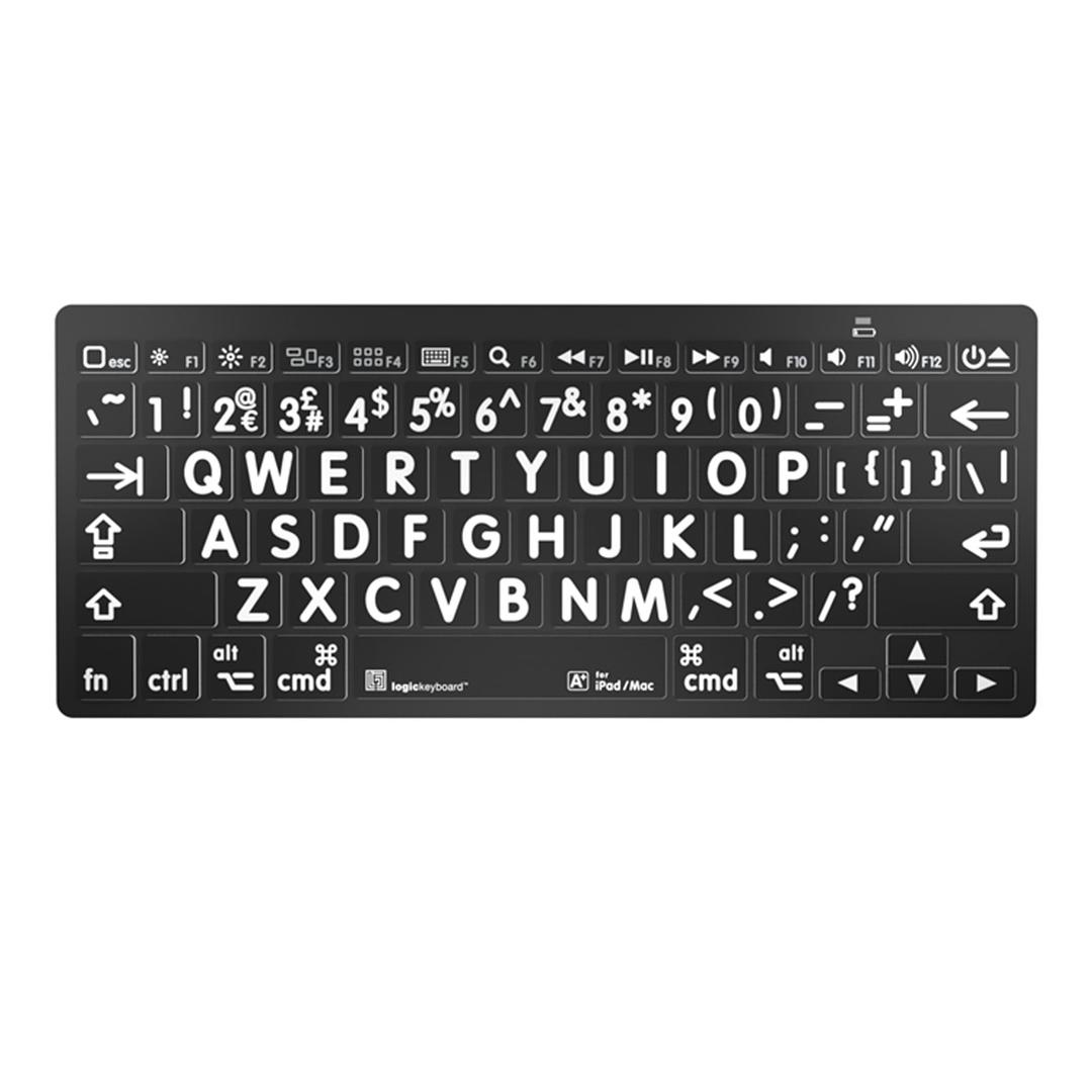 Logickeyboard XLPrint Bluetooth White on Black Keyboard