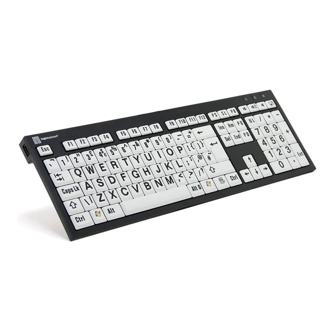 Logickeyboard XLPrint NERO Black on White PC Keyboard