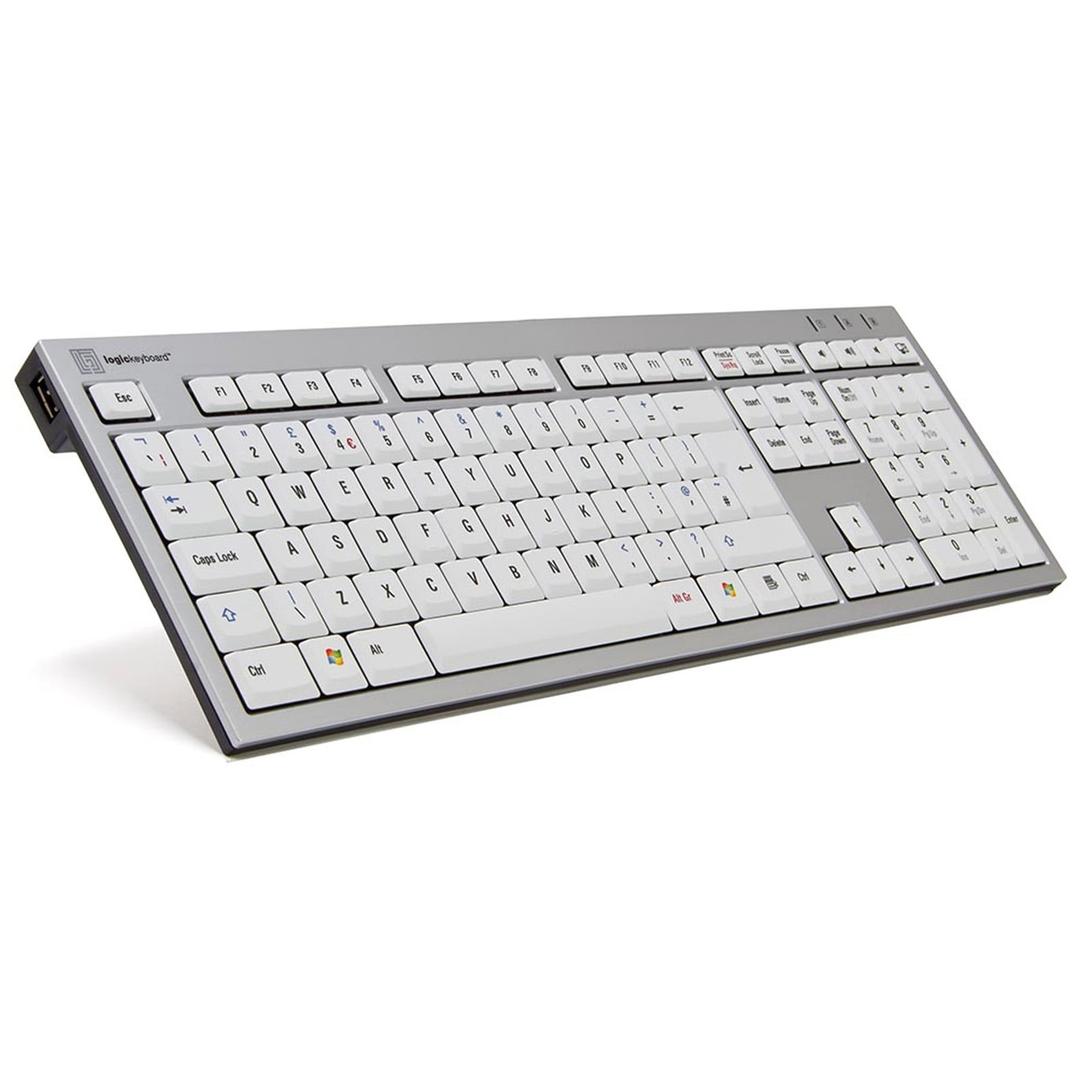 Logickeyboard Silver w/dual USB hub Premium Keyboard