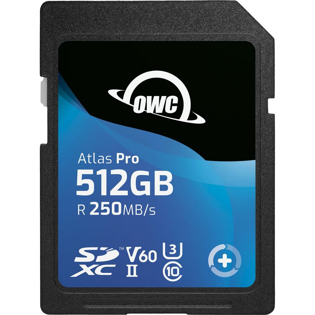 OWC Atlas Pro 512GB (250MB/s) UHS-II V60 SDXC Memory Card