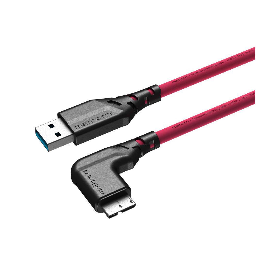Mathorn MTC-521M USB A - Micro B 90 5m Tethering Cable - Magenta
