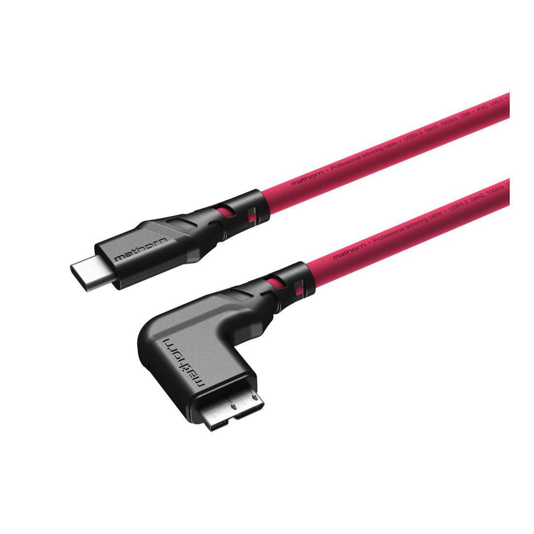 Mathorn MTC-531M USB C - Micro B 90 5m Tethering Cable - Magenta