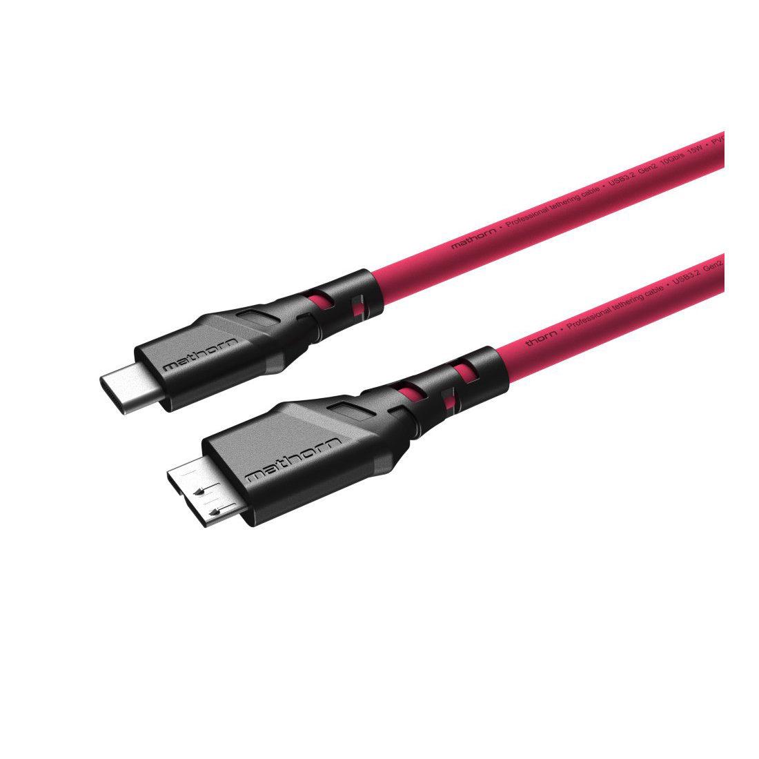 Mathorn MTC-230M USB C - Micro B 2m Tethering Cable - Magenta