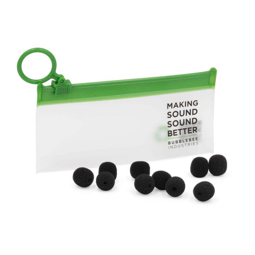 Bubblebee The Microphone Foam For Lavalier Mics - Small , Black - 10-Pack
