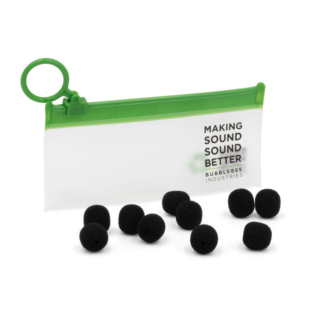 Bubblebee The Microphone Foam For Lavalier Mics - Medium, Black - 10-Pack