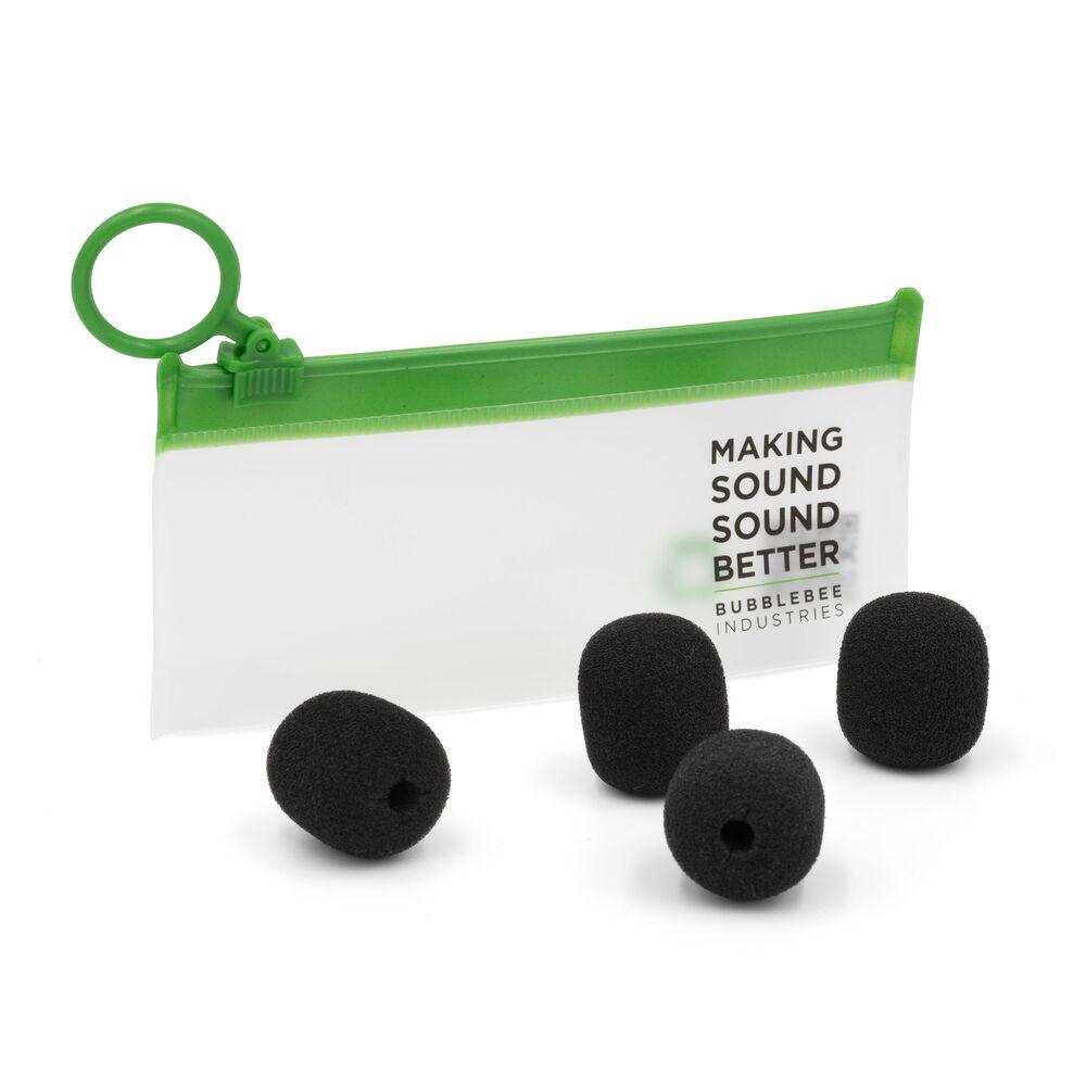 Bubblebee The Microphone Foam For Lavalier Mics - Xl, Black - 4-Pack
