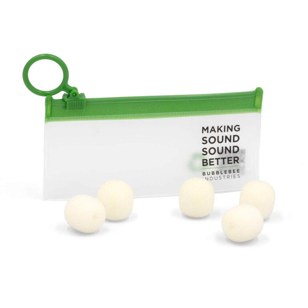 Bubblebee The Microphone Foam For Lavalier Mics - Large, White - 5-Pack