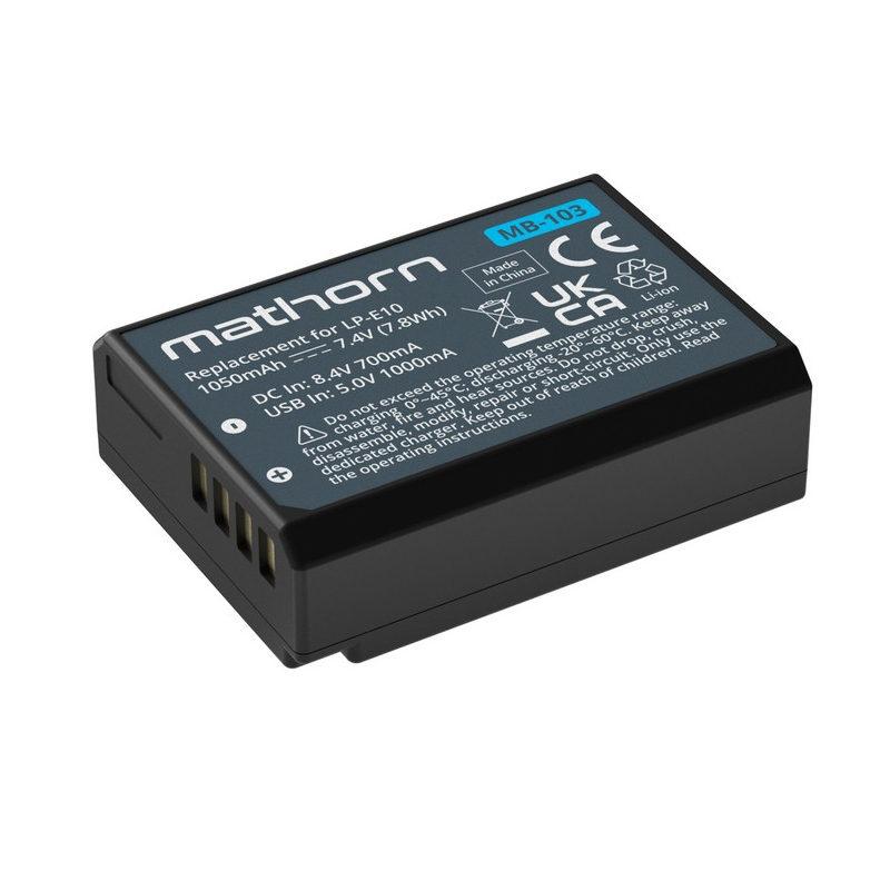 Mathorn MB-103 USB-C Rechargeable Camera Battery (Canon LP-E10)