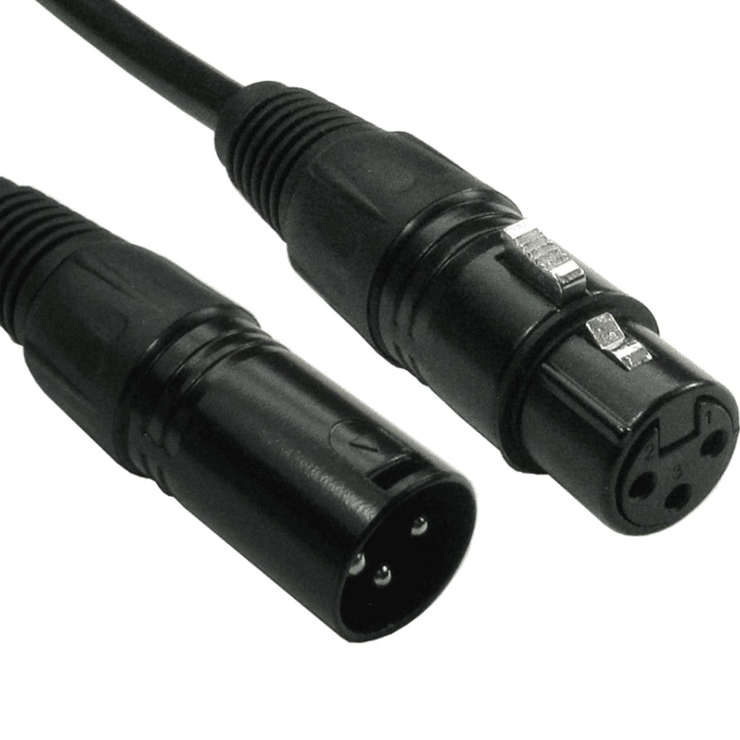 Cables Direct 2M 3PIN XLR M-F Cable (Black Hoods + Gold Pins)