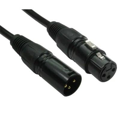 Cables Direct 6M 3PIN XLR M-F Cable (Black Hoods + Gold Pins)