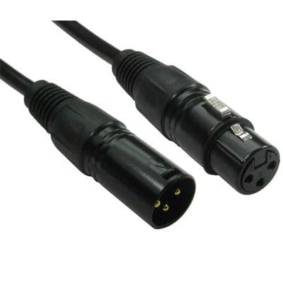 Cables Direct 10M 3PIN XLR M-F Cable (Black Hoods + Gold Pins)