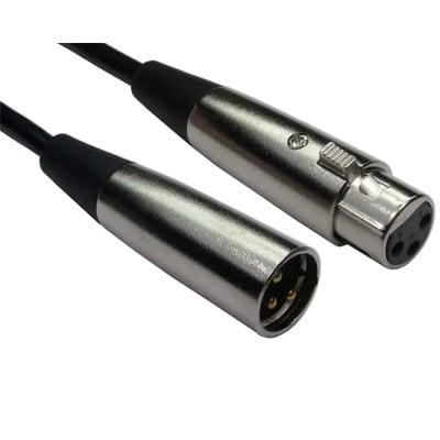 Cables Direct 1M 3PIN XLR M-F Cable (Silver Hoods + Gold Pins)