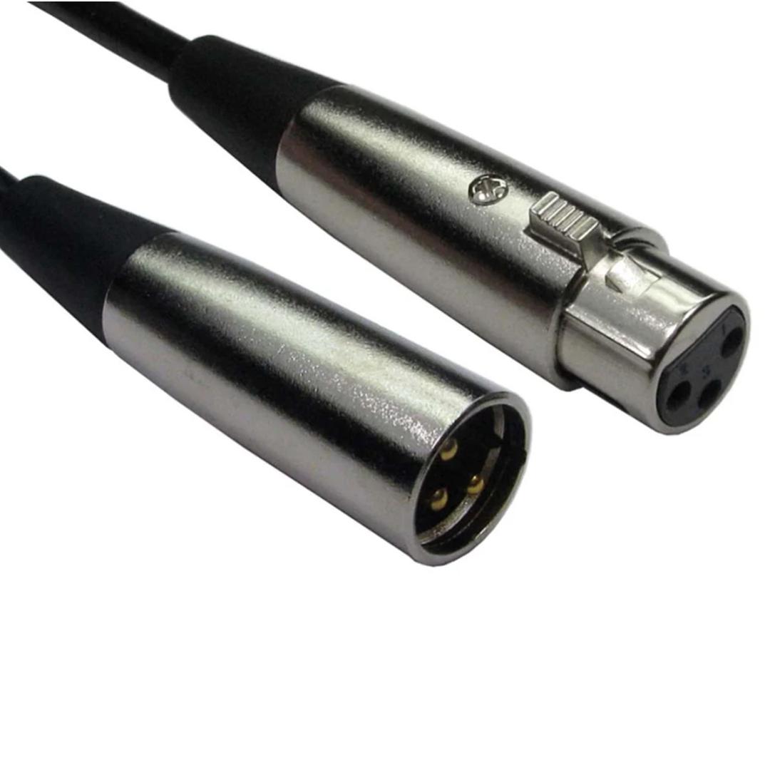 Cables Direct 2M 3PIN XLR M-F Cable (Silver Hoods + Gold Pins)