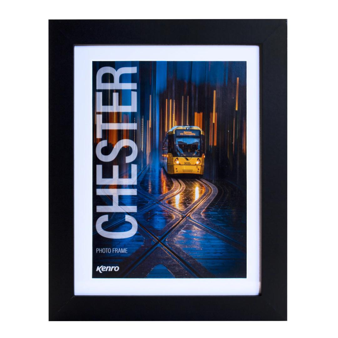 Kenro Chester 8x6'' Photo Frame with Mat for 7x5'' Photo - Black