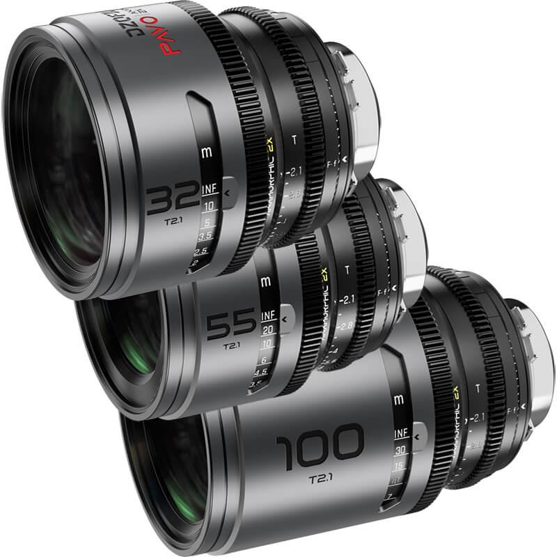 DZOFILM Pavo 32/55/100mm Lens Set B for PL + EF mount - Metre (Neutral Coating)