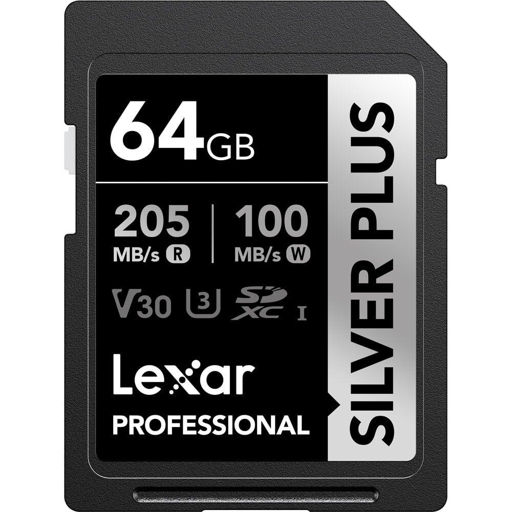 Lexar Silver Plus 64GB UHS-I V30 (205MB/s) SDXC Memory Card