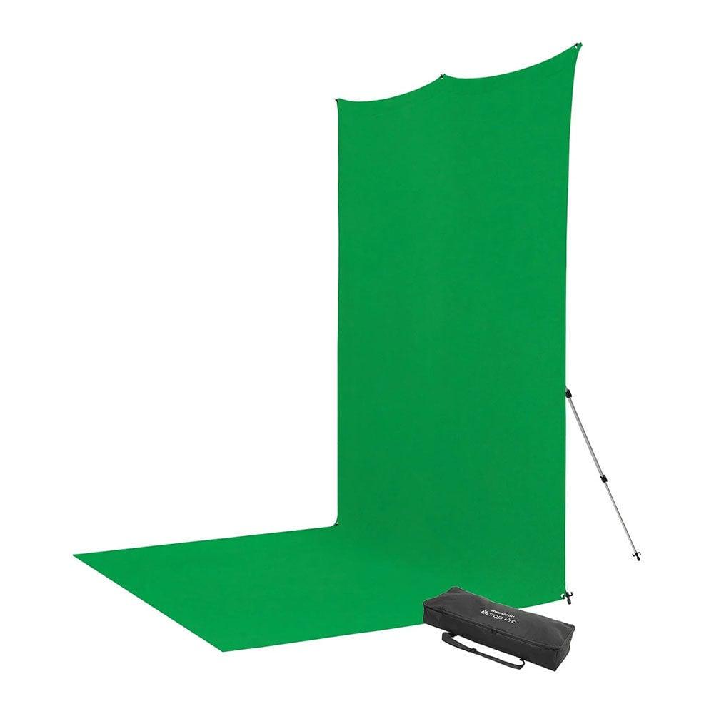 Westcott X-Drop Pro Wrinkle-Resistant Backdrop Kit - Chroma-Key Green Screen Sweep - 8 x 13 ft.