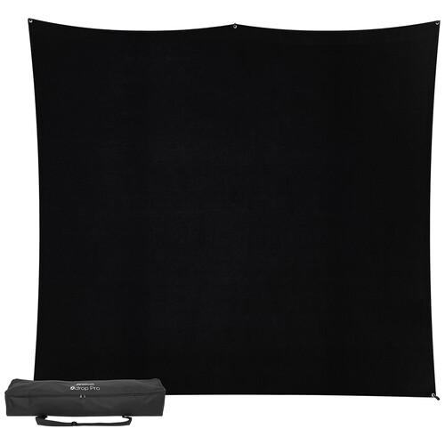 Westcott X-Drop Pro Wrinkle-Resistant Backdrop Kit - Rich Black - 8 x 8 ft.