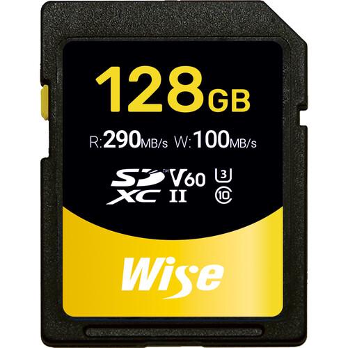 Wise 128GB 290MB/Sec UHS-II V60 SDXC Memory Card