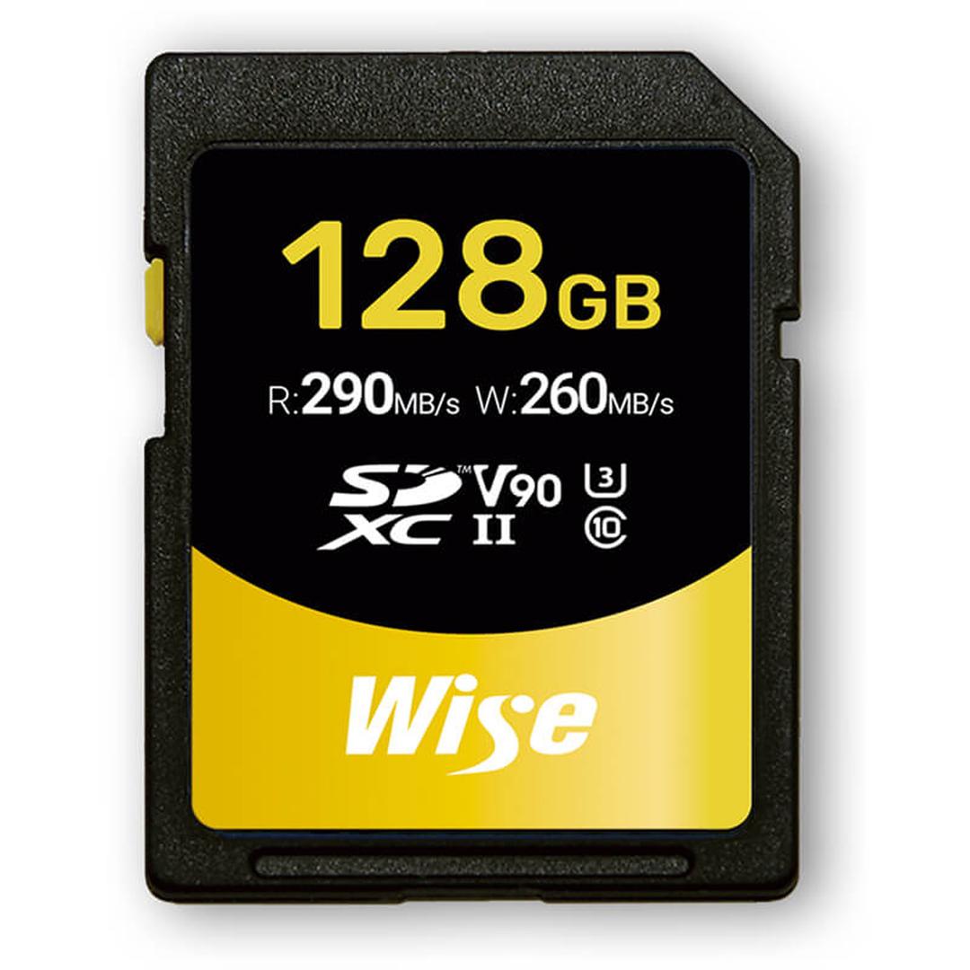 Wise 128GB 290MB/Sec UHS-II V90 SDXC Memory Card