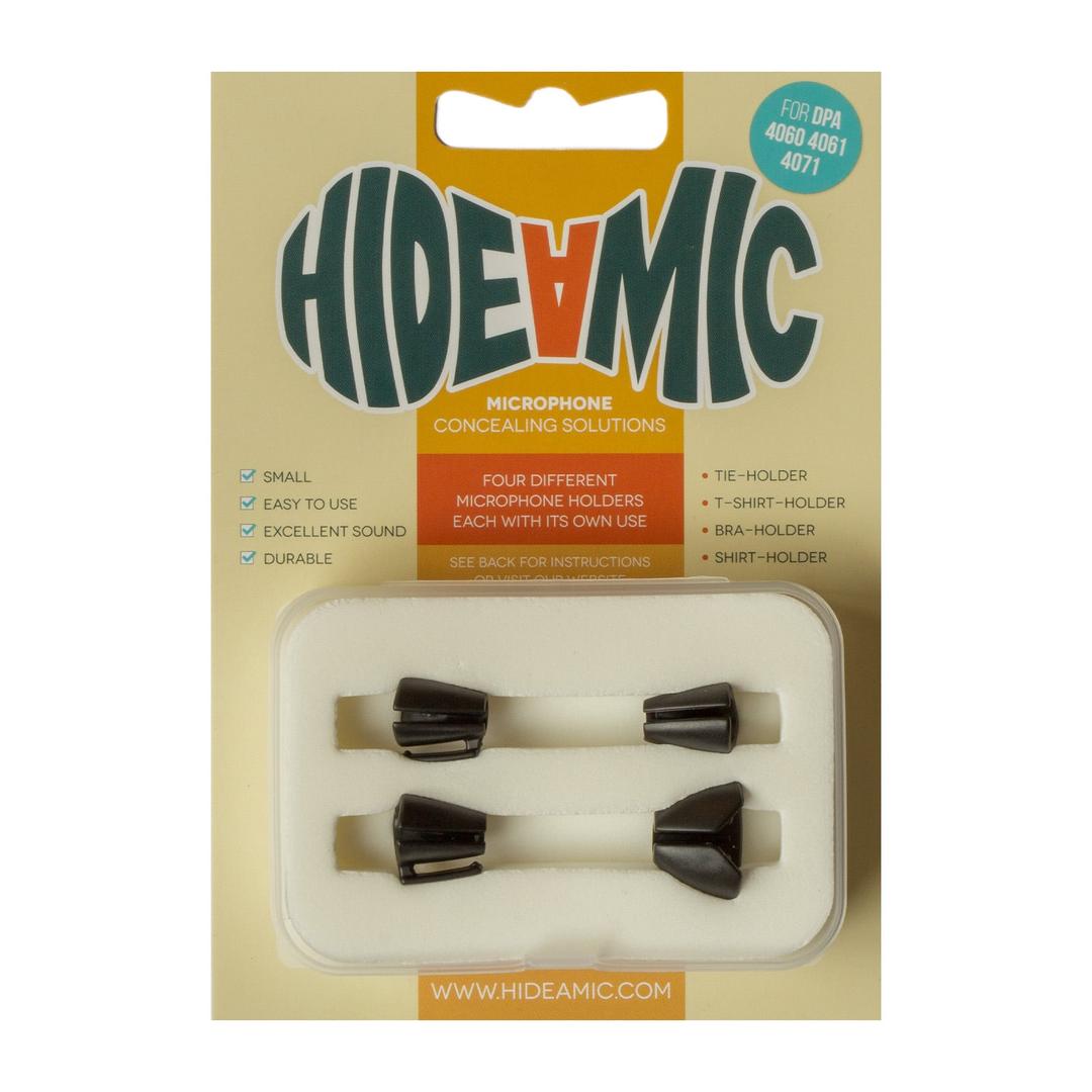 Hide-a-mic set for DPA 4060/4061/4071, 4 different holders in case, Black
