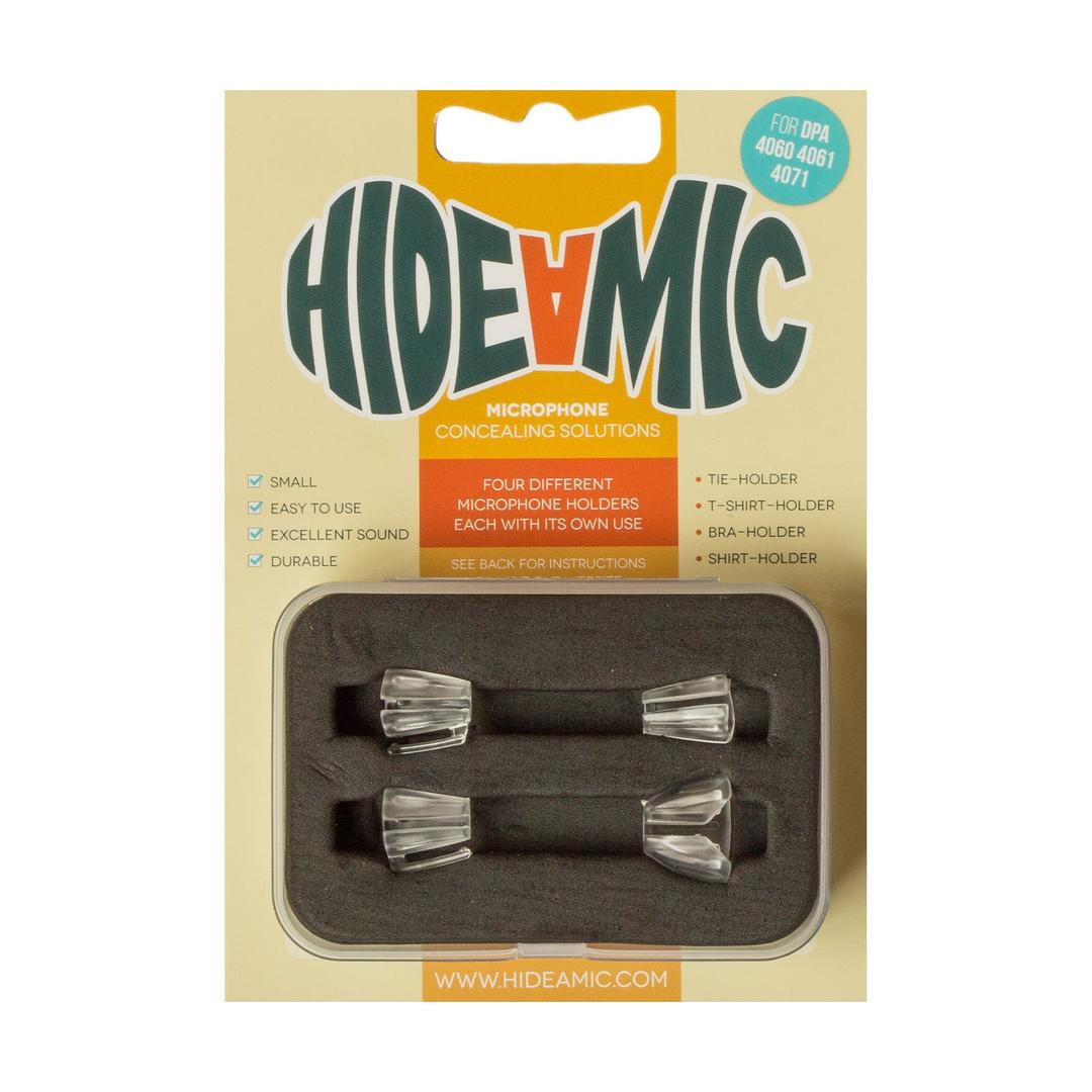 Hide-a-mic set for DPA 4060/4061/4071, 4 different holders in case, Transparent