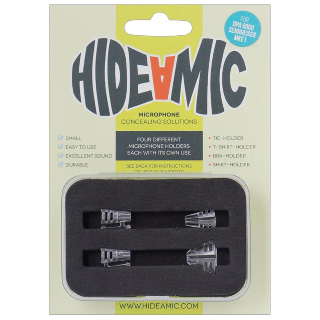 Hide-a-mic set for DPA 6060/6061 and Sennheiser MKE1, 4 different holders in case (transparent)