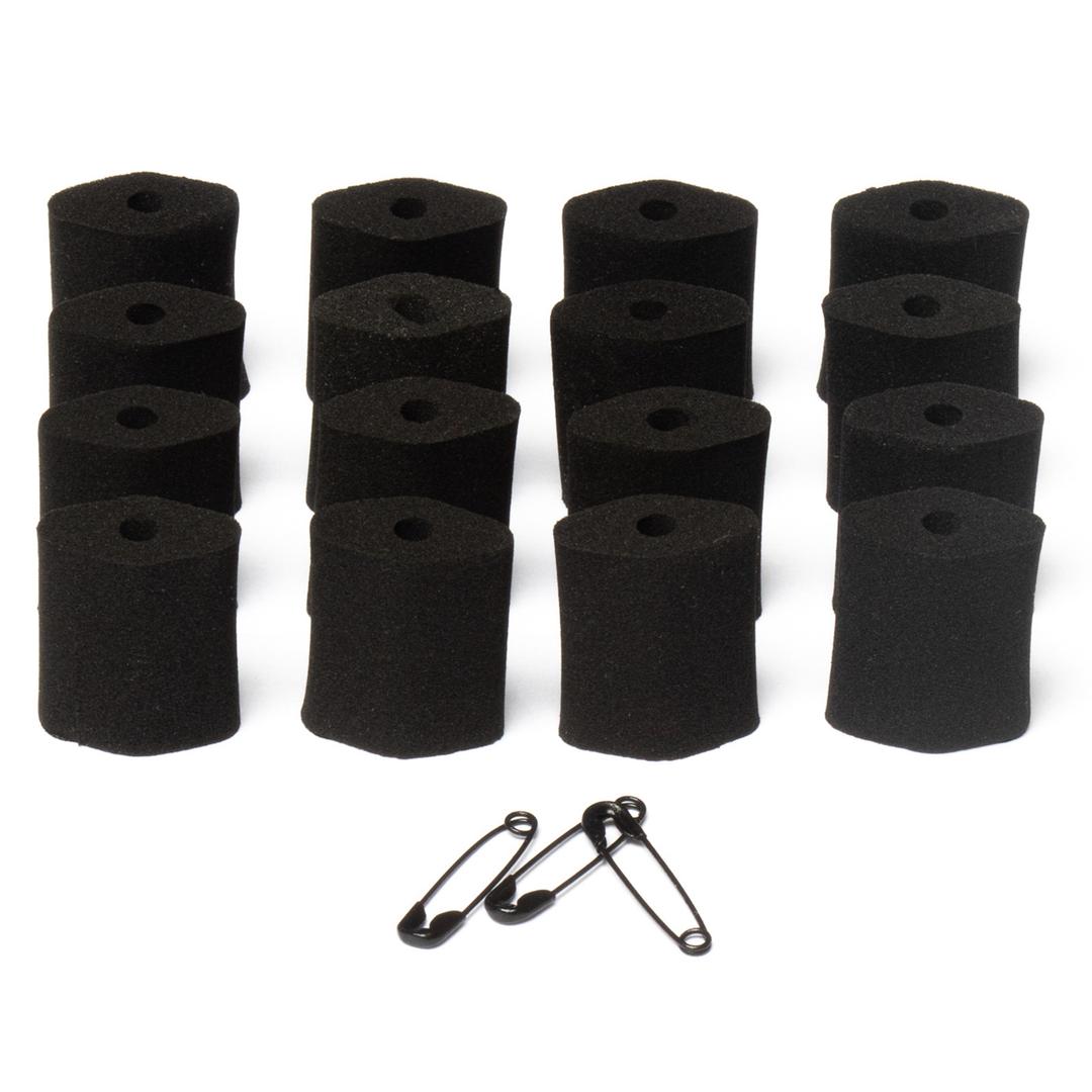 Hide-a-mic Foam-Os small, 16 universal soft foam microphone mounts, Black