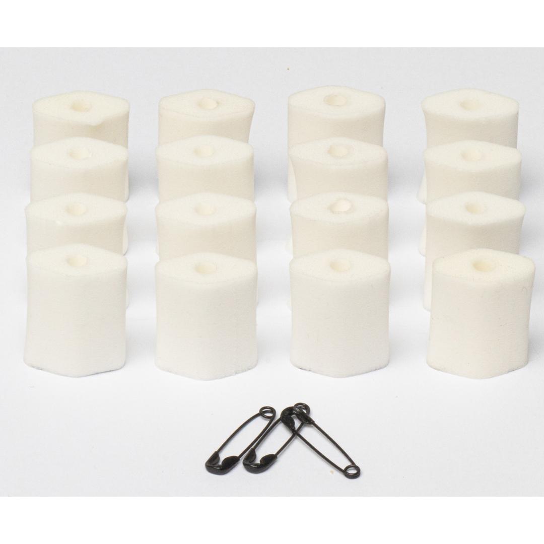 Hide-a-mic Foam-Os small, 16 universal soft foam microphone mounts, White