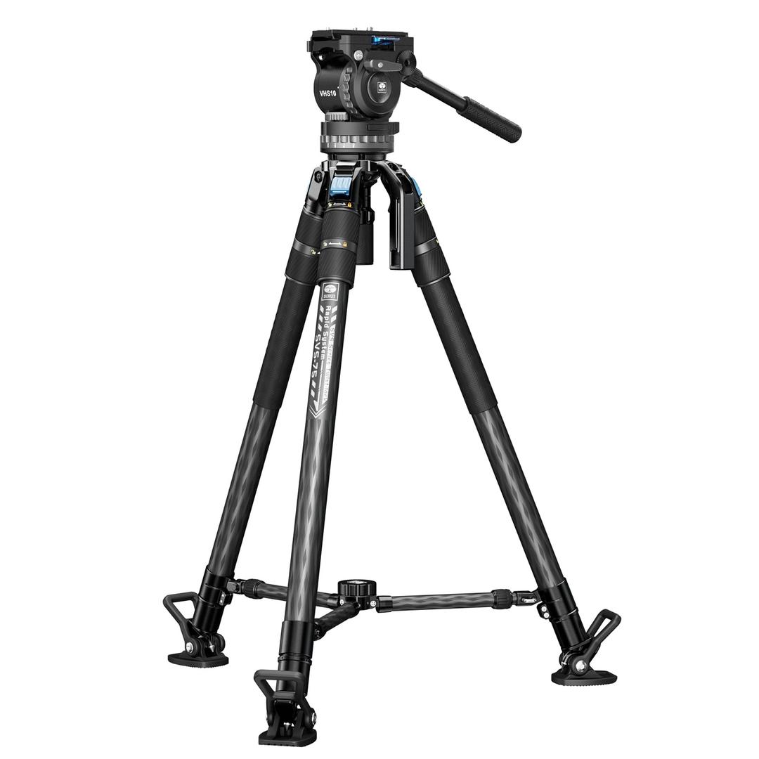 SIRUI Rapid System One-step Height Adjustment Twist-lock Tripod (SVS75) + VHS10 Fluid Head