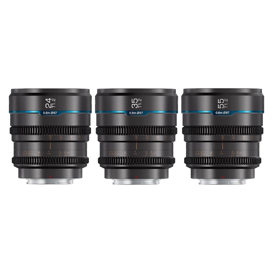 SIRUI Nightwalker Series 24,35&55mm T1.2 S35 Cine Lens Bundle for Micro Four Thirds (Gun Metal Gray)