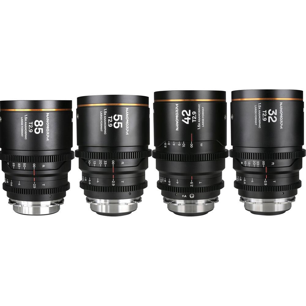 Laowa Nanomorph LF Prime 4-Lens Bundle (32mm, 42mm, 55mm, 85mm) (Amber) - Arri PL/ Canon EF