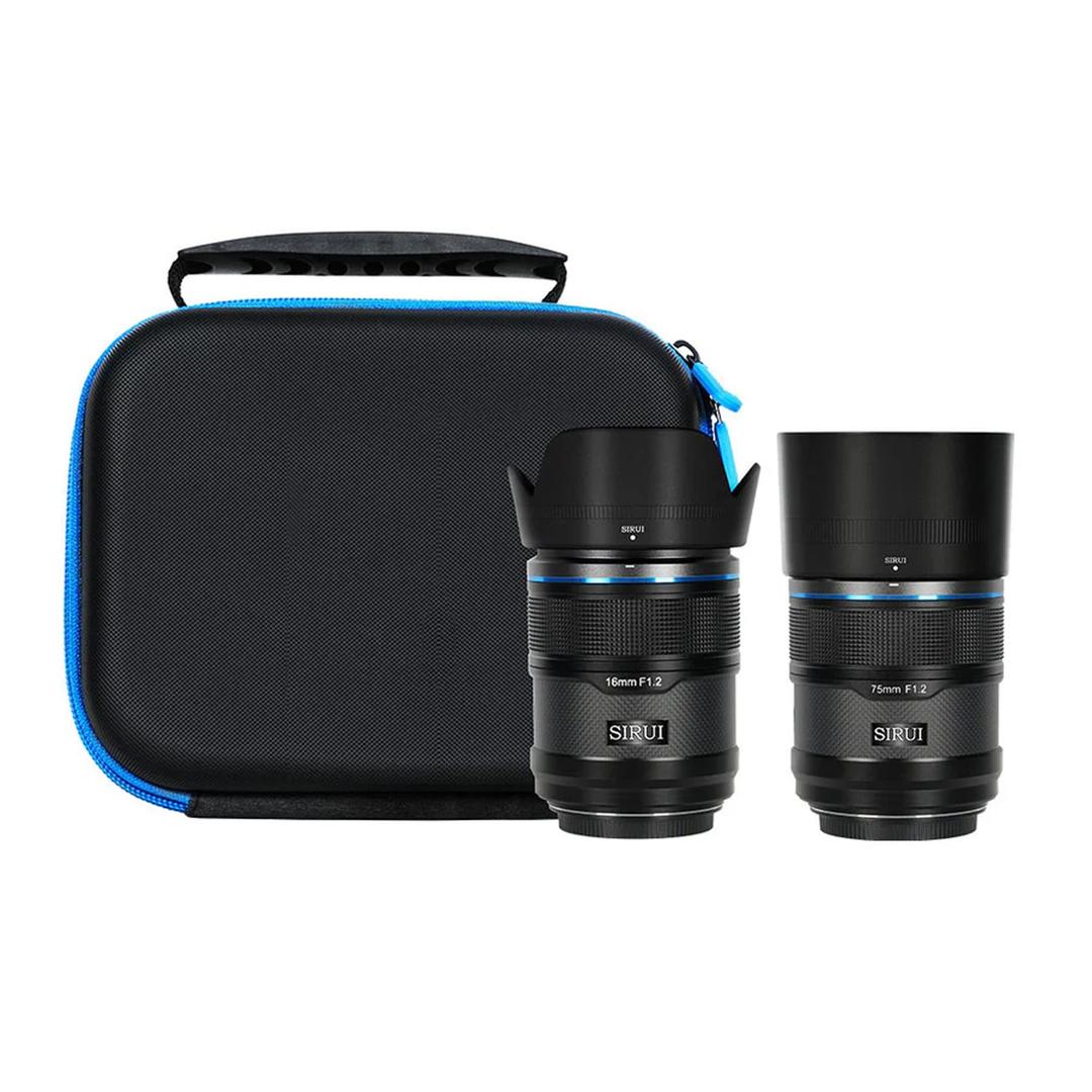 SIRUI Sniper 16mm & 75mm F1.2 APS-C/S35 Lens Kit for Sony E (Black, Carbon Fibre)