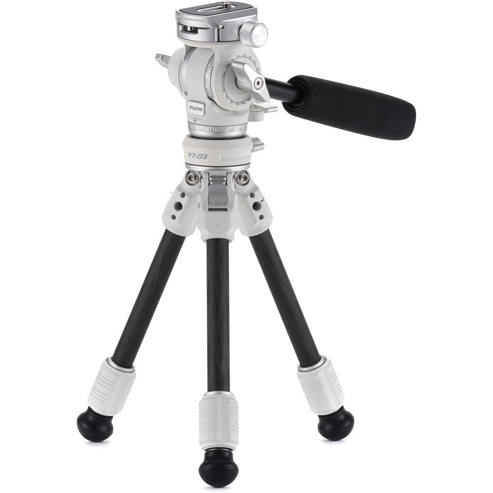 Tilta Tabletop Video Fluid Head with 1-Stage Carbon Fiber Legs (3KG) - Snow White