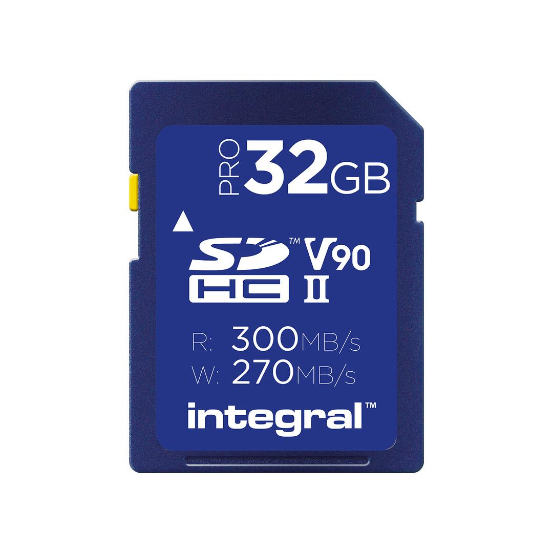 Integral 32GB Professional (300MB/Sec) UHS-II V90 SDHC Memory Card
