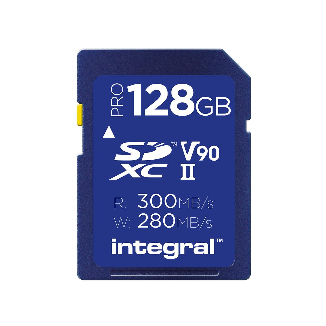 Integral 128GB Professional (300MB/Sec) UHS-II V90 SDXC Memory Card