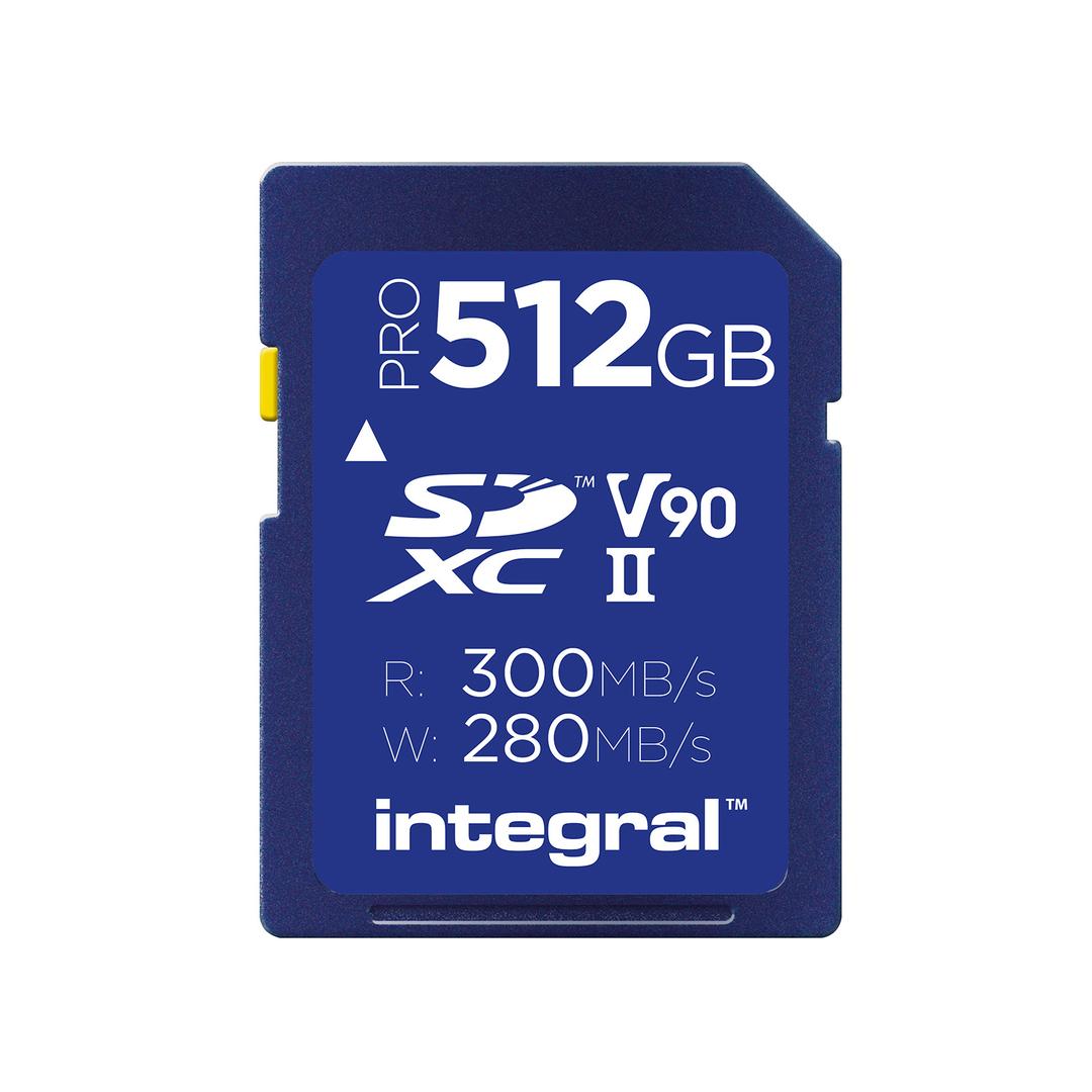 Integral 512GB Professional (300MB/Sec) UHS-II V90 SDXC Memory Card