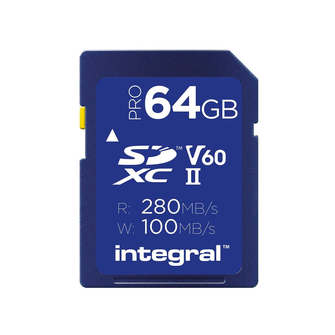 Integral 64GB Professional (280MB/Sec) UHS-II V60 Memory Card
