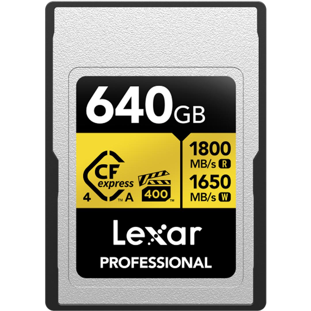 Lexar 640GB Pro (1800MB/Sec) CFexpress Type A 4.0 Gold Series Memory Card