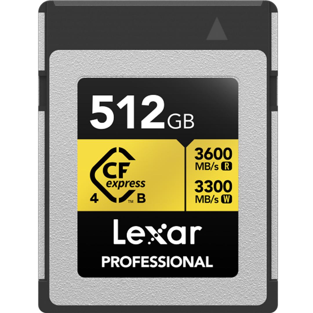 Lexar 512GB Professional (3600MB/Sec) Type B CFexpress 4.0 Gold Series Memory Card