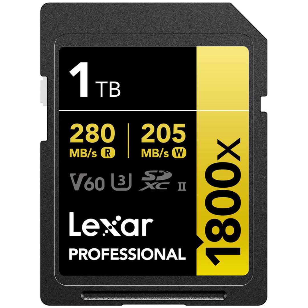 Lexar 1TB Professional 1800x 280MB/s UHS-II V60 SDXC Card