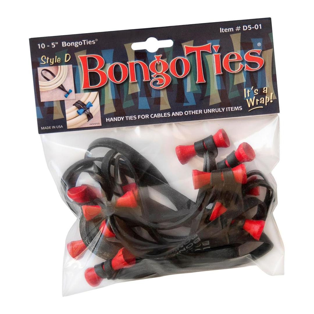 BongoTies 10-pack Lava (Red Bongo Pin)